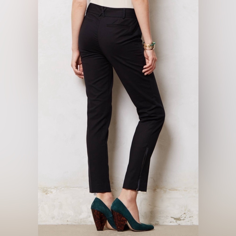 Anthropologie Cartonnier Black Ankle Zip Charlie Trousers